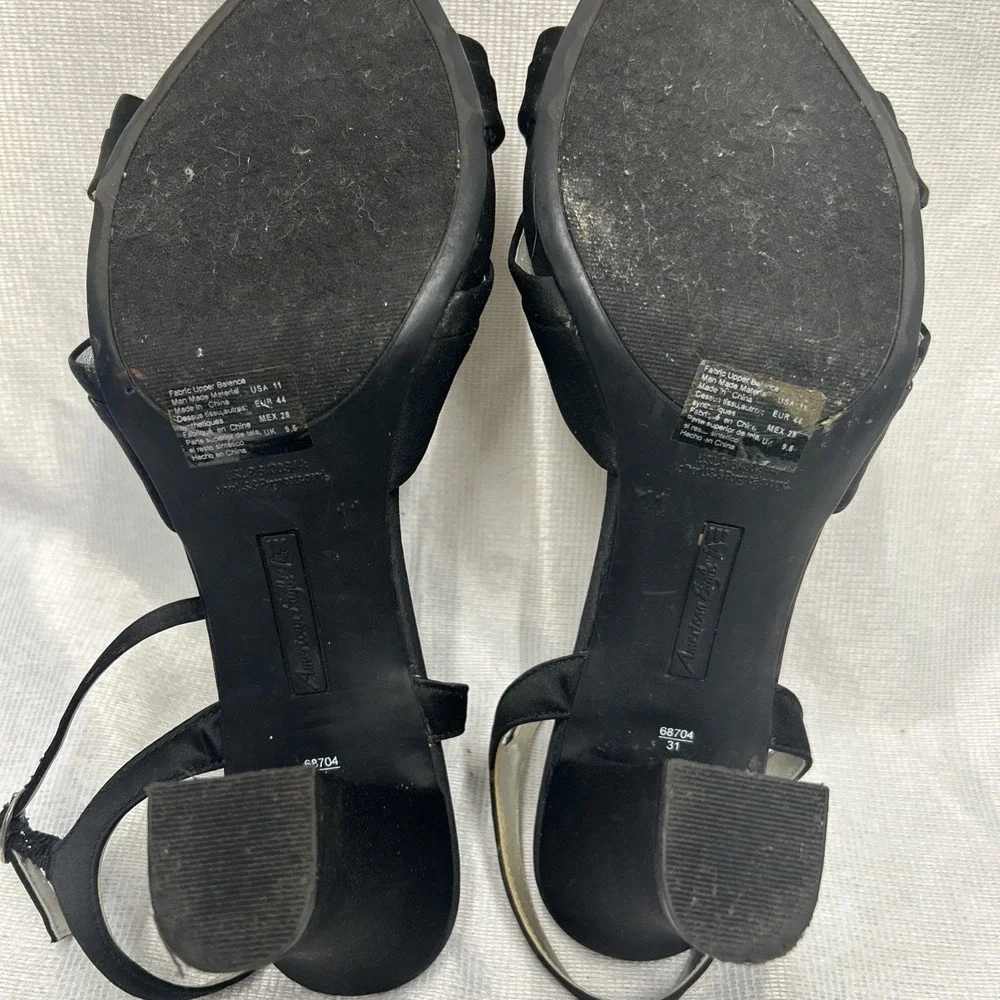 Elegant Black Strappy High Heels Sandals Ballroom Dance American Eagle Size 11